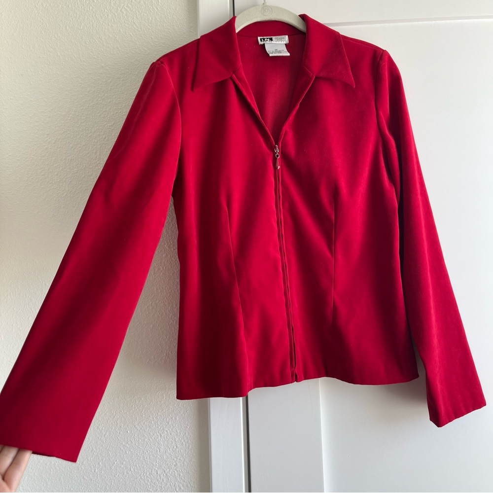 I.N. Studio Vibrant Red Collared Jacket